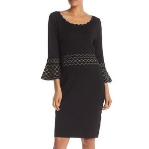 NWT Nina Leonard Scalloped BellSleeve SweaterDress